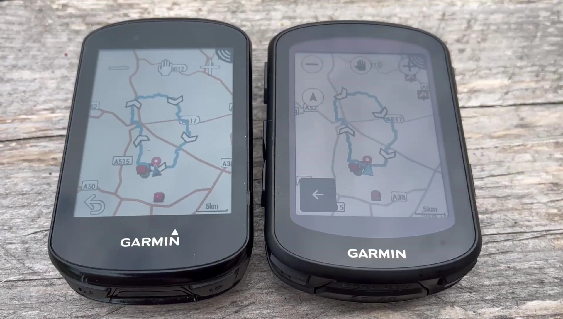 Navigation interface comparison between 840 and 830