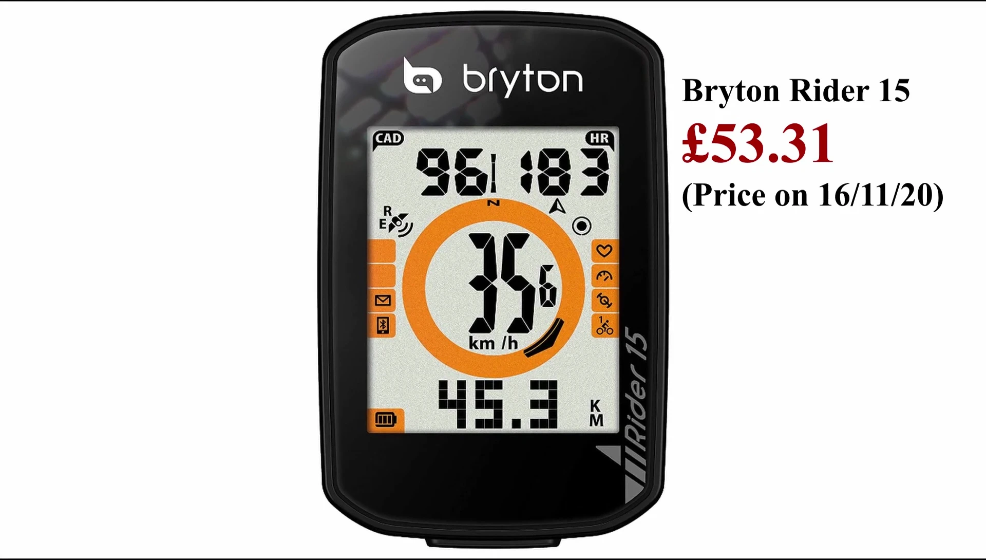 Bryton Rider 15 bike computer specifications