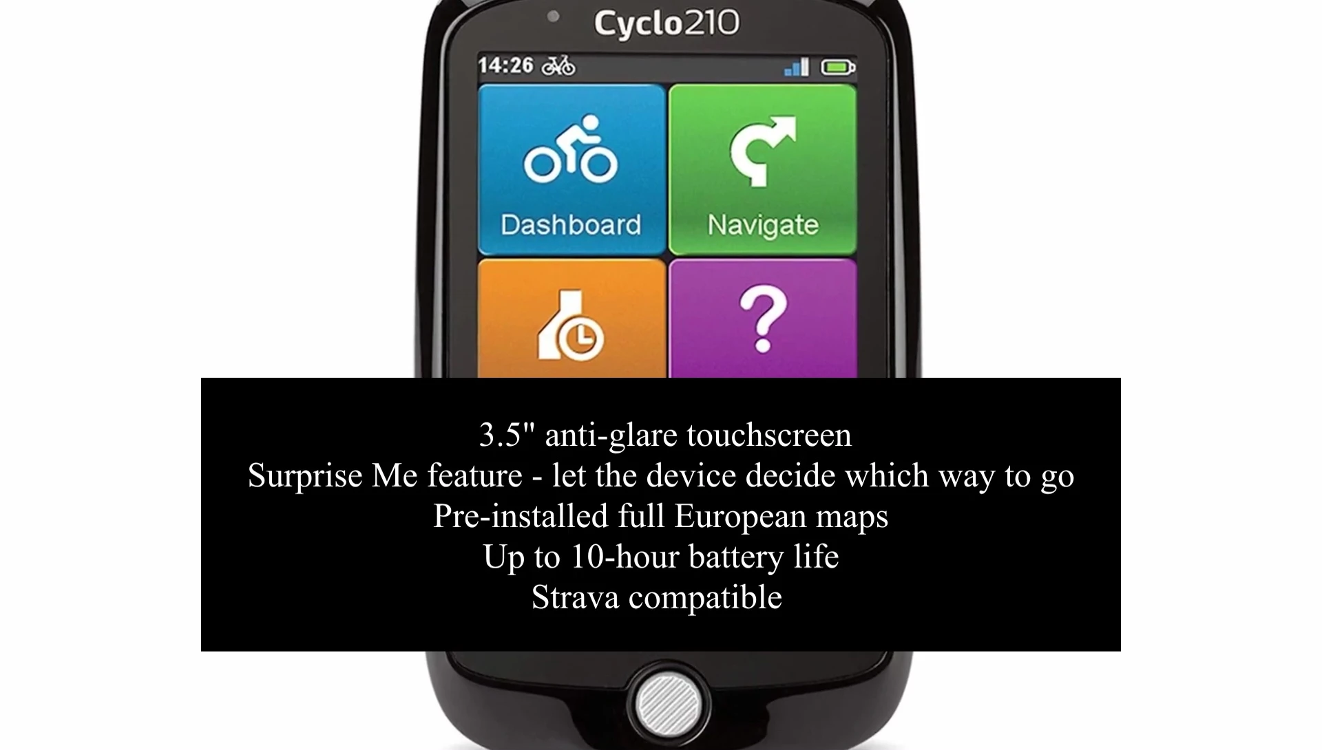 The Myocyclo 210 screen size and color display