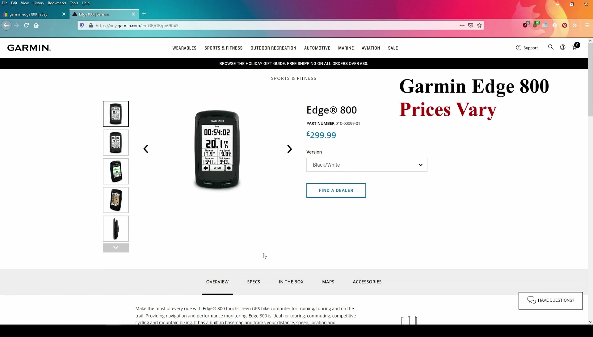 Garmin Edge 800 bike computer