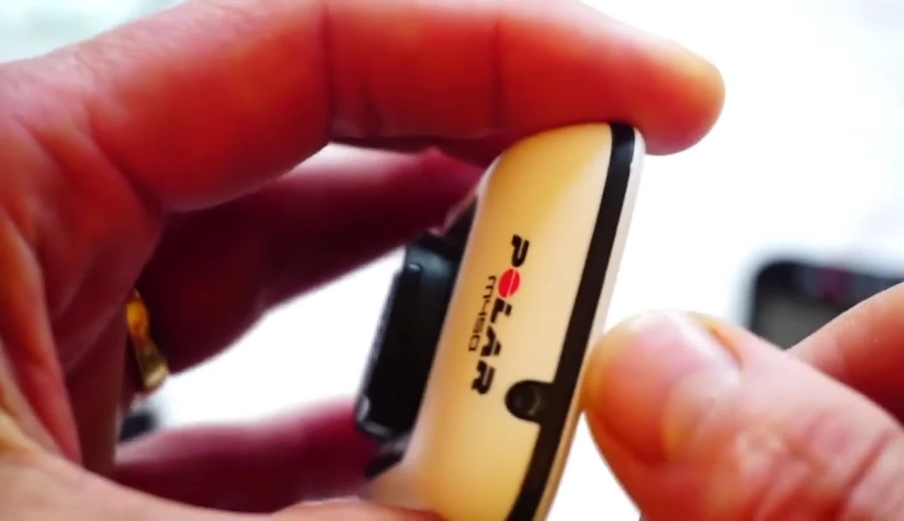 Close-up shot of the Polar M450's rear emergency light.