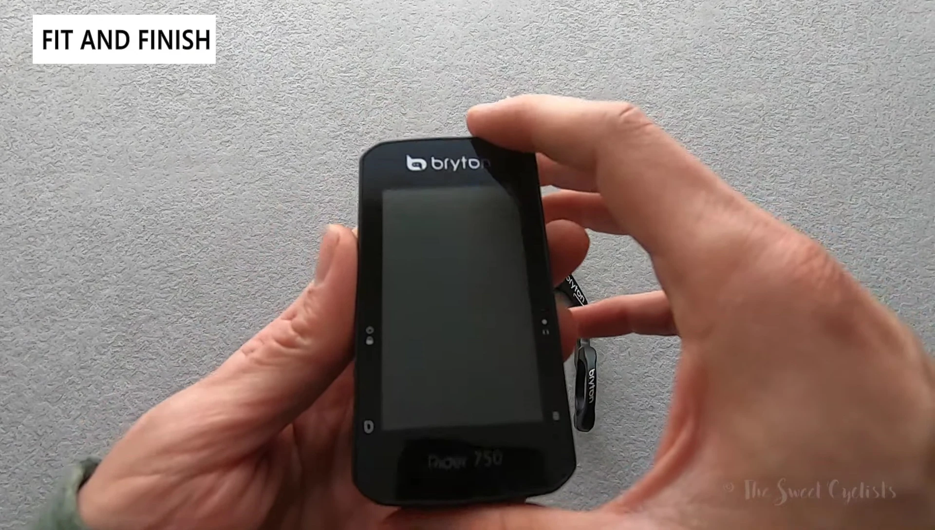 Close-up of the Bryton Rider 750 screen