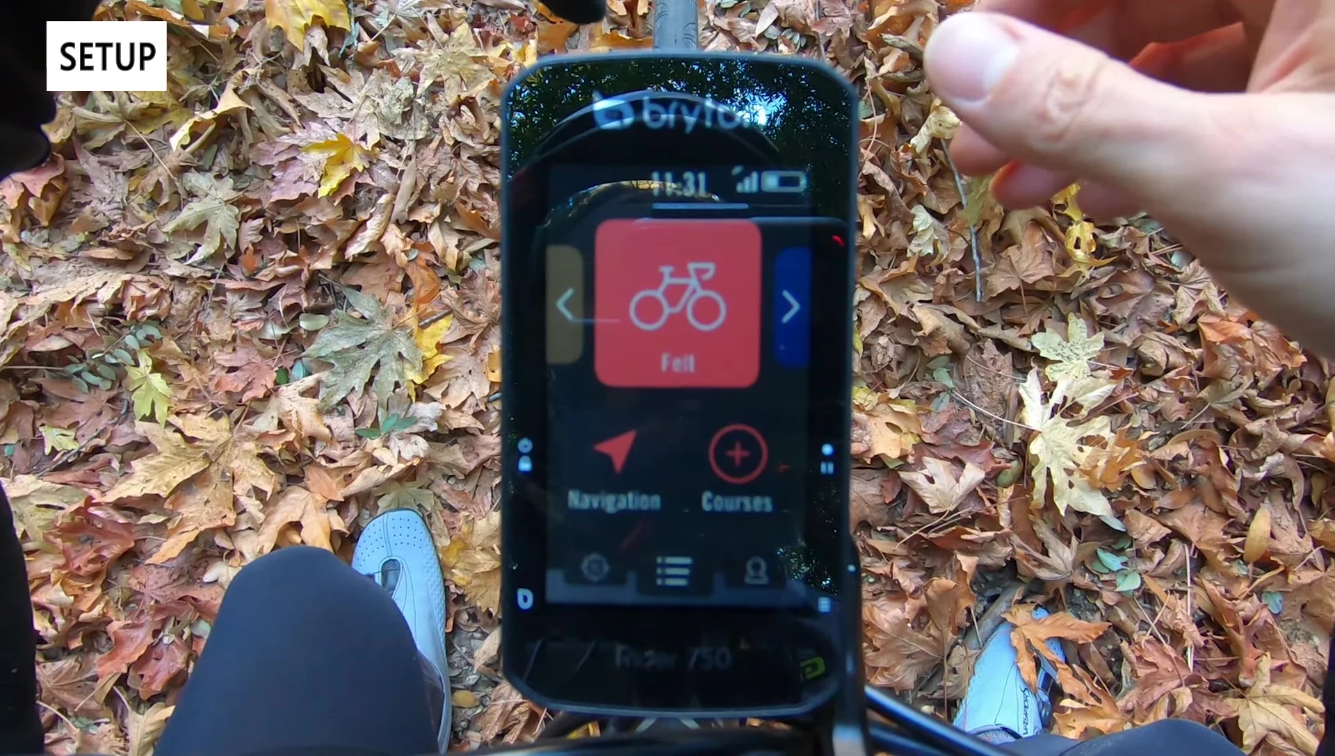 Showing the device menu