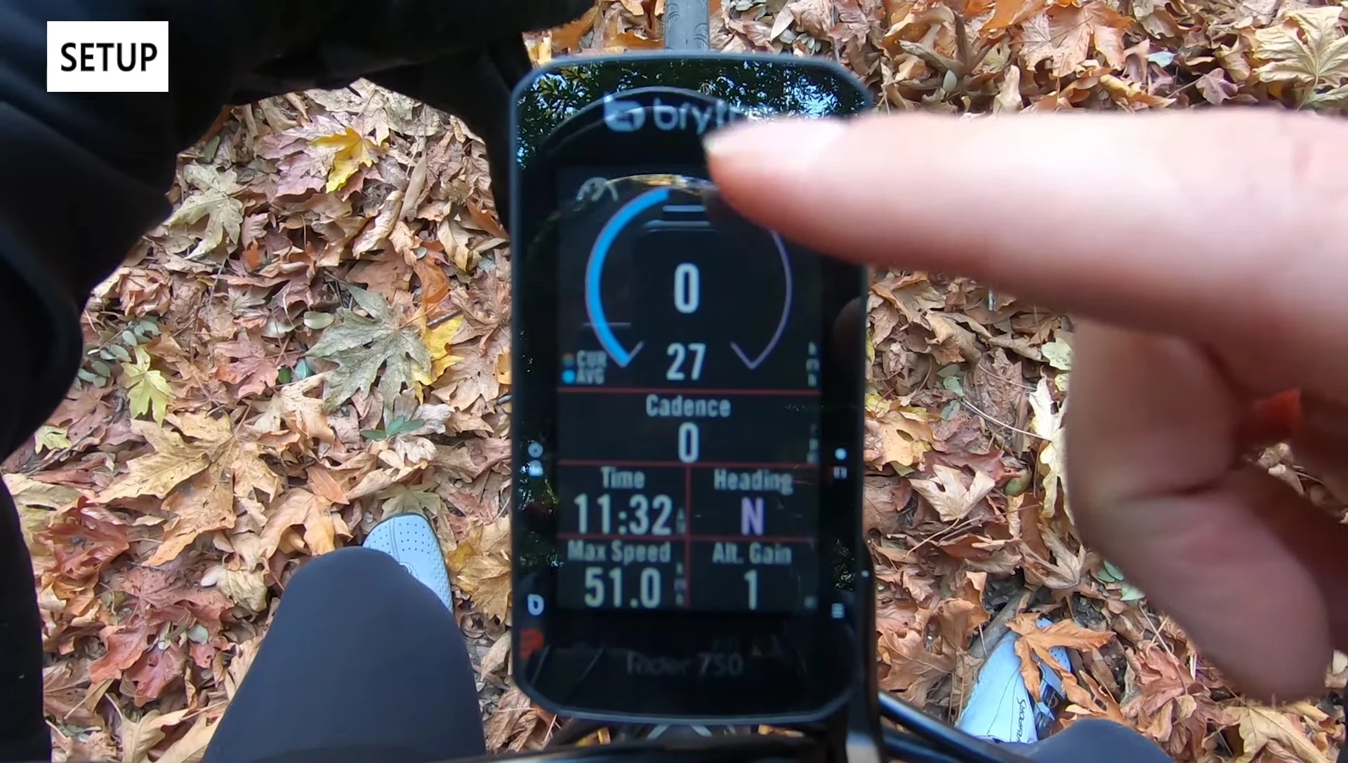 Data screens shown on the device