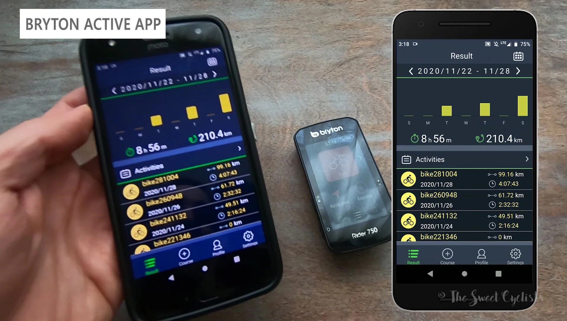 Bryton Active App interface