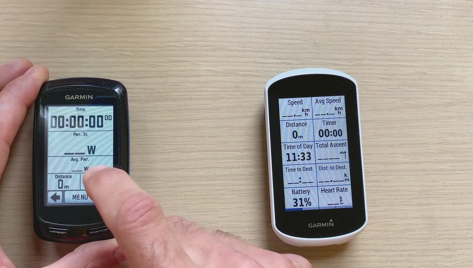 Edge 800 data screen