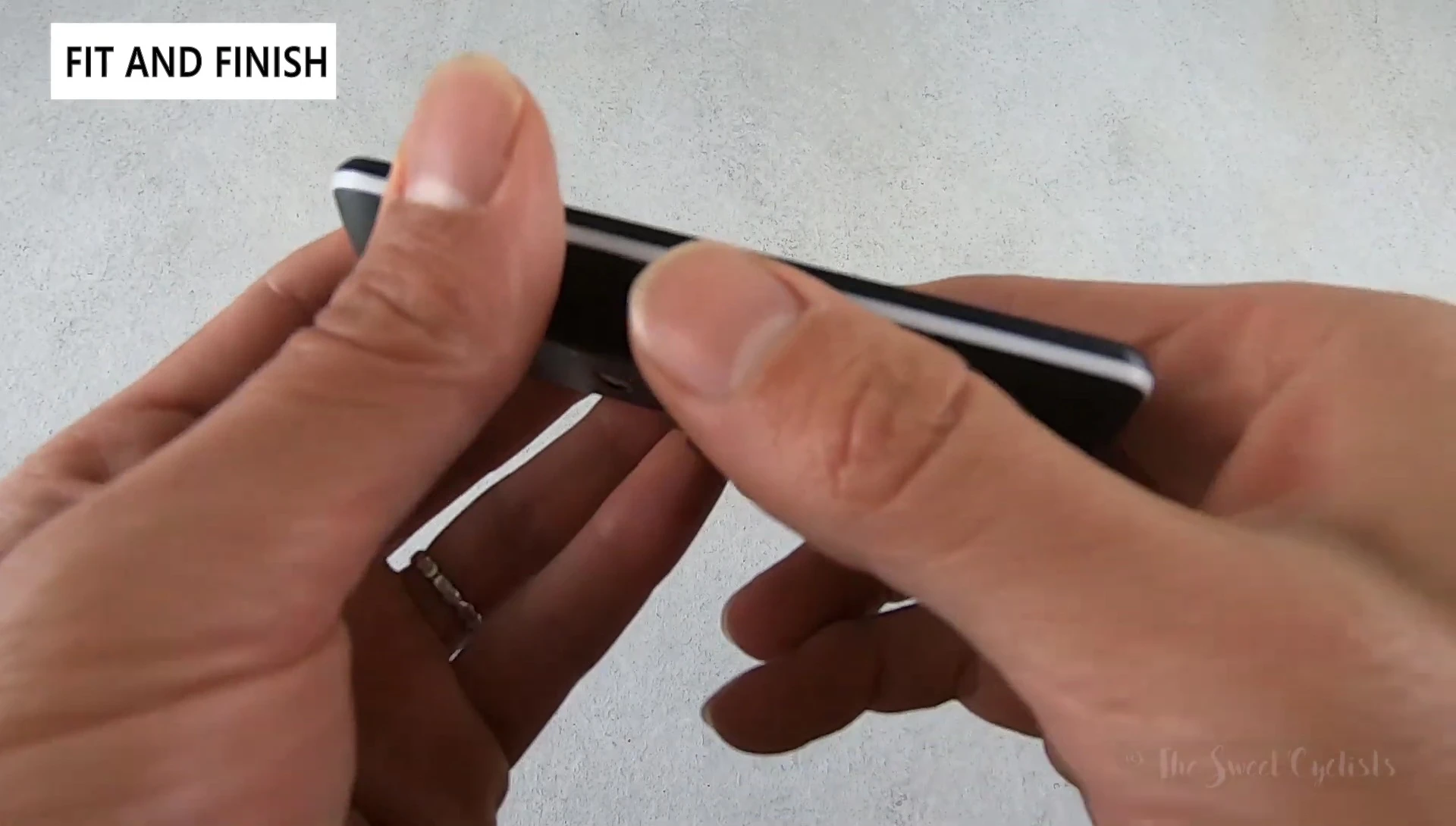 Four physical buttons and touchscreen interface
