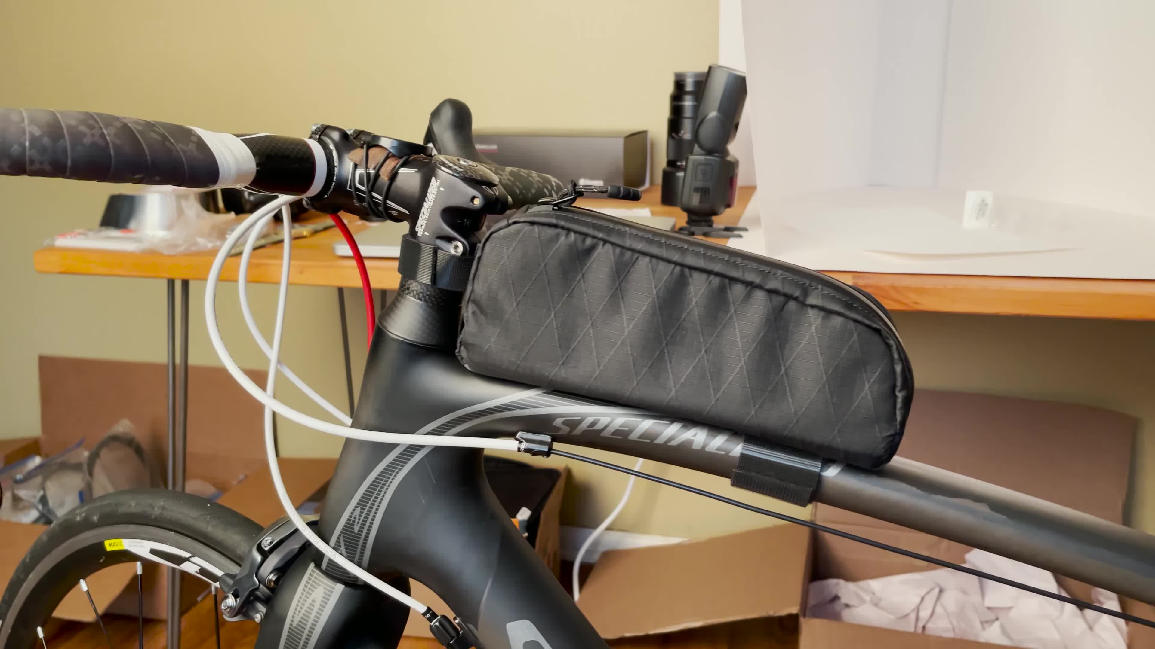 Close-up of the Bontrager Adventure Top Tube Bag.
