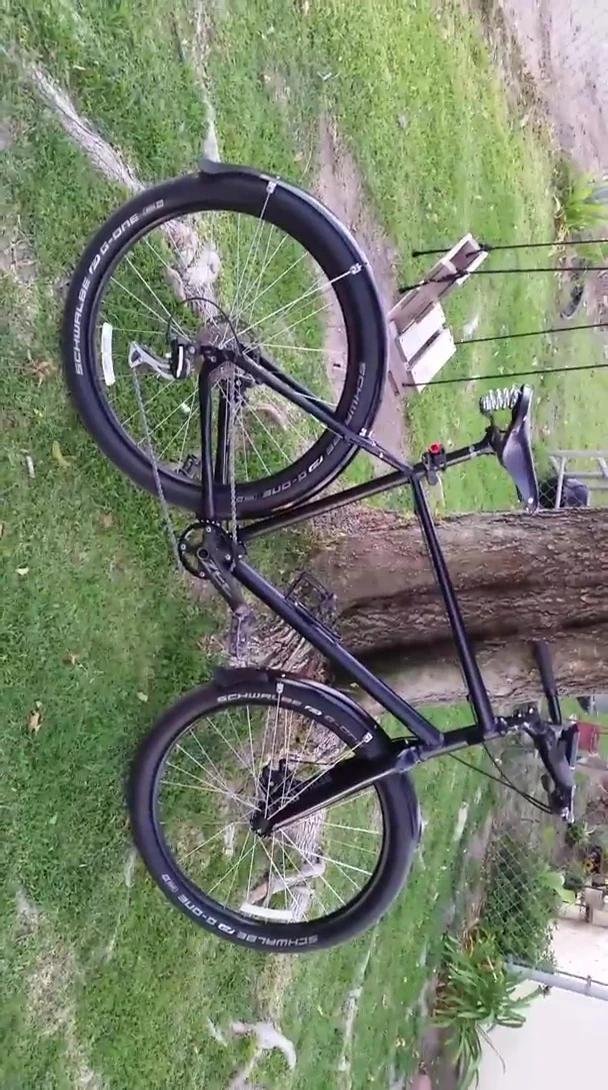 Shot showcasing the ample tire clearance on the Raleigh Redux.