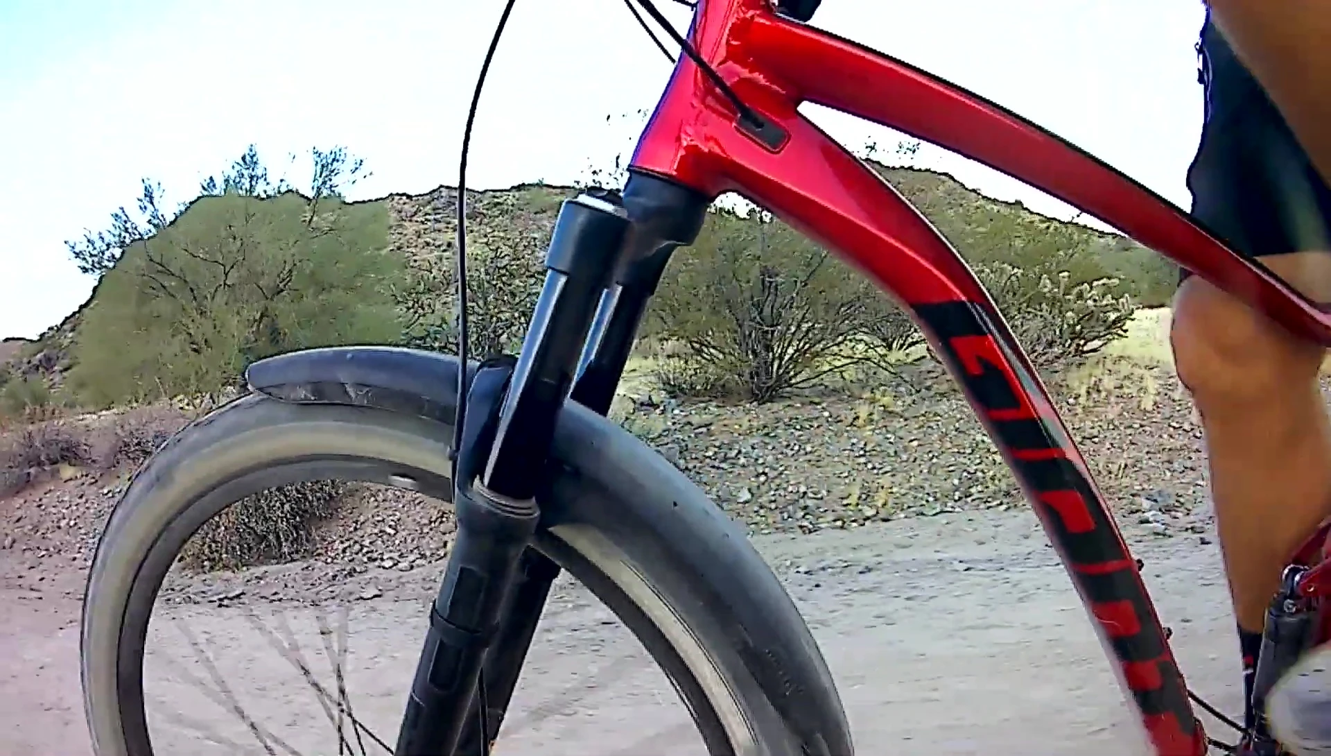Final shot of the rider enjoying the ride, highlighting the functionality of the mudguards.