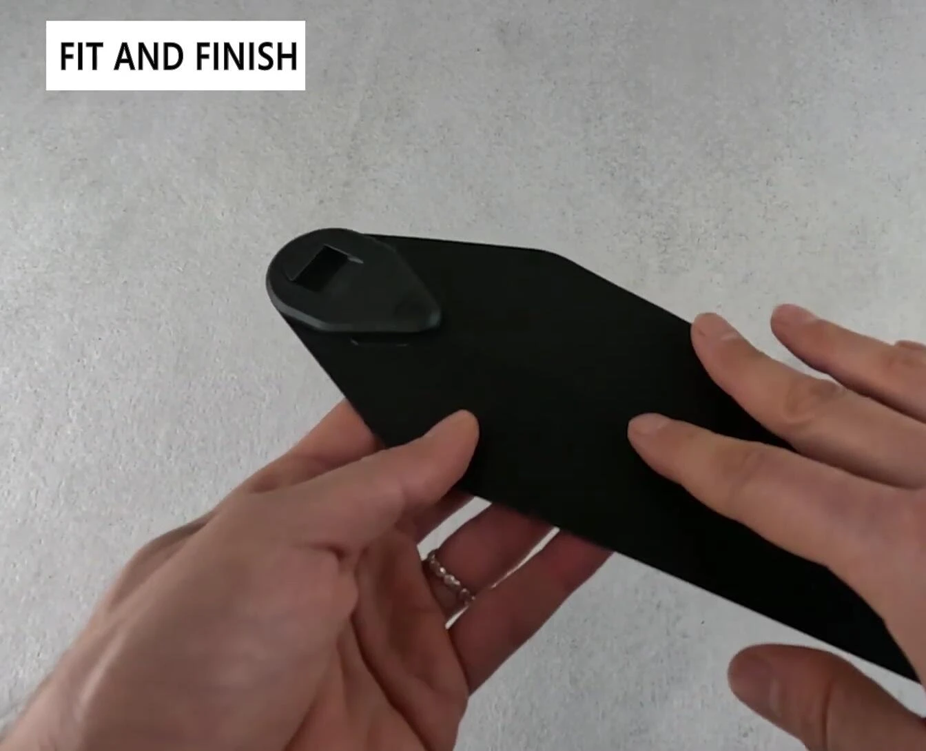 Close-up of the transparent and black FlashFender DF options.