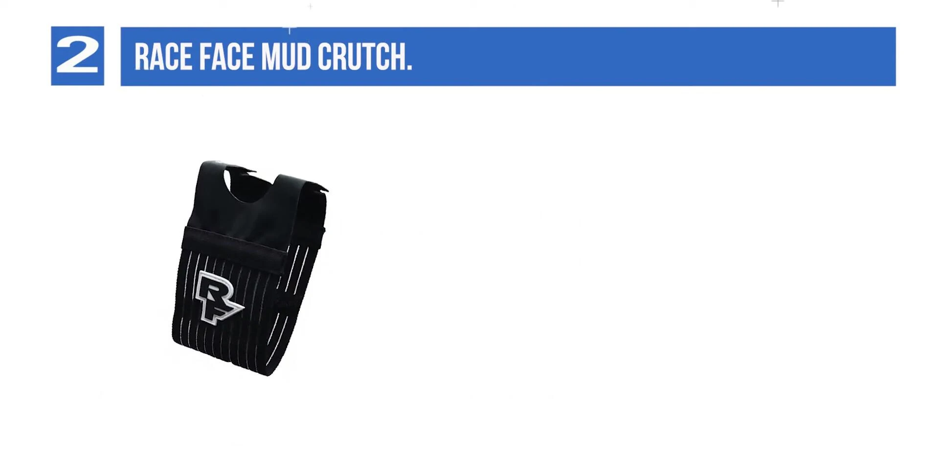 Image highlighting how the Mud Crutch stretches and conforms to the fork.