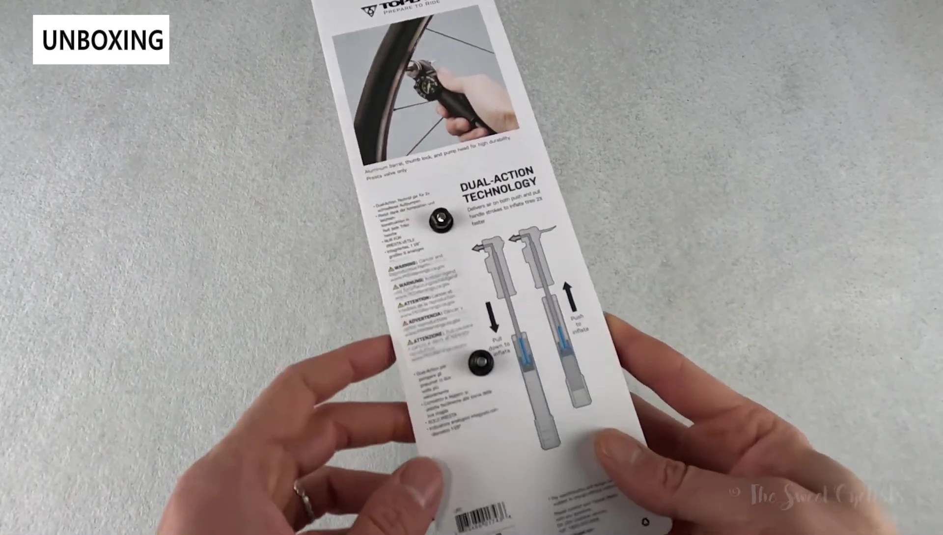 Illustration of pump usage on packaging