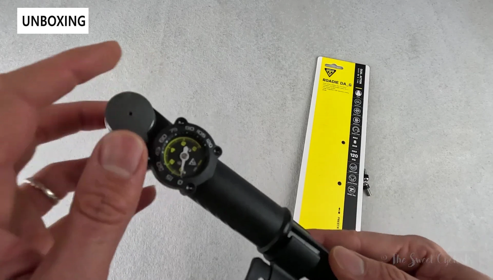 Close-up of the analog gauge