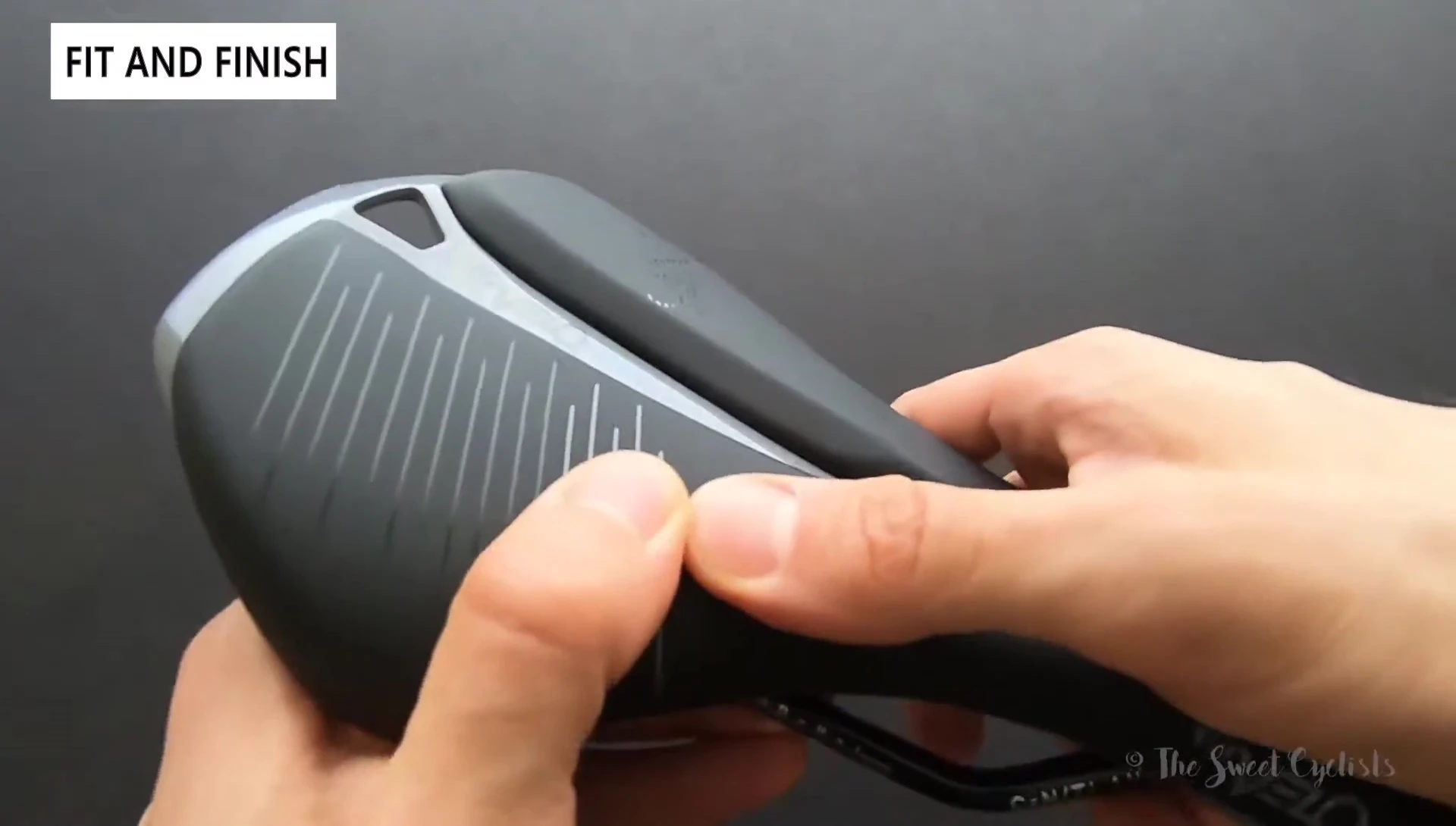 Demonstration of the saddle's foam padding and rebound.