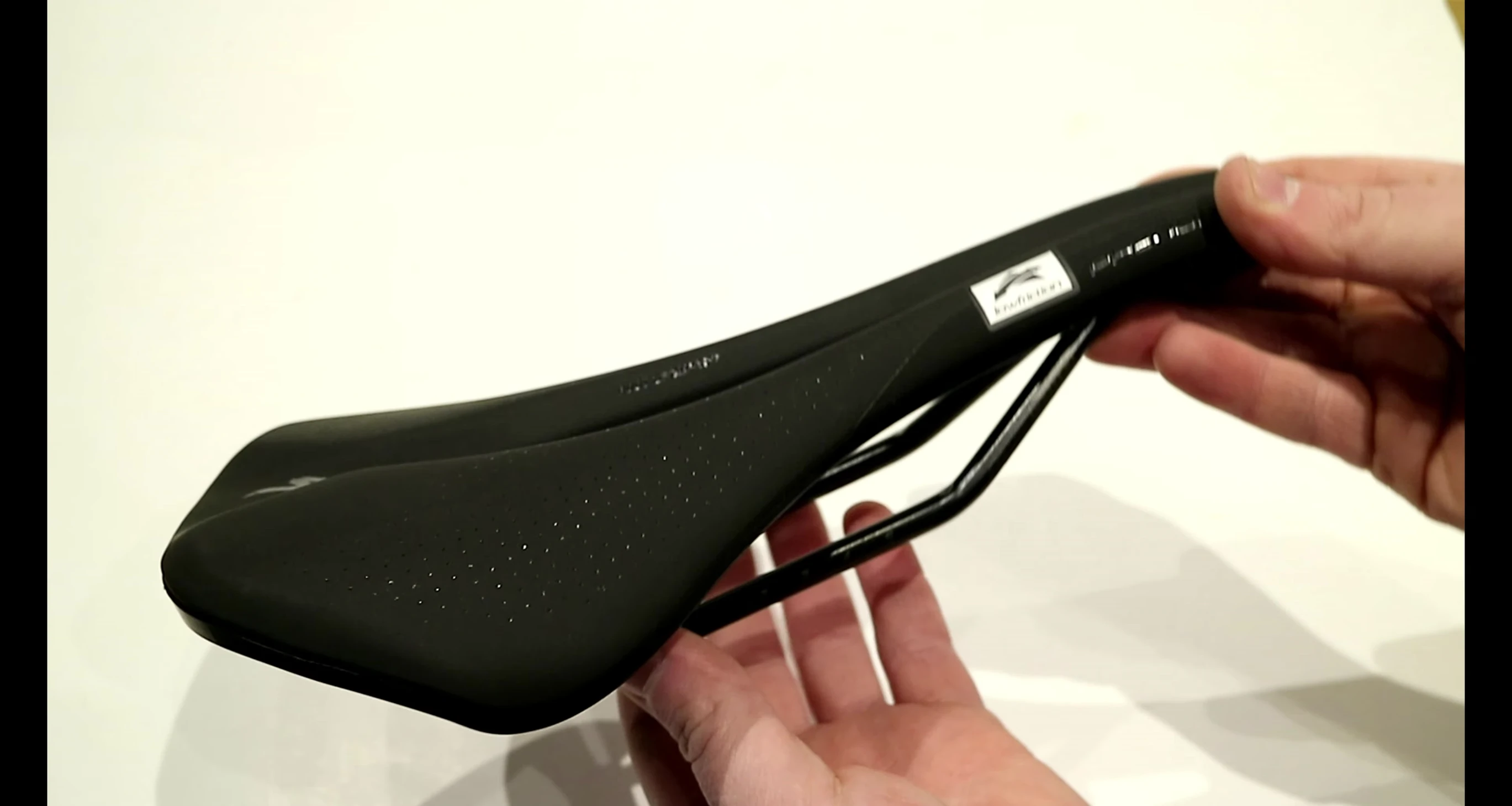 The saddle showcased on a bike