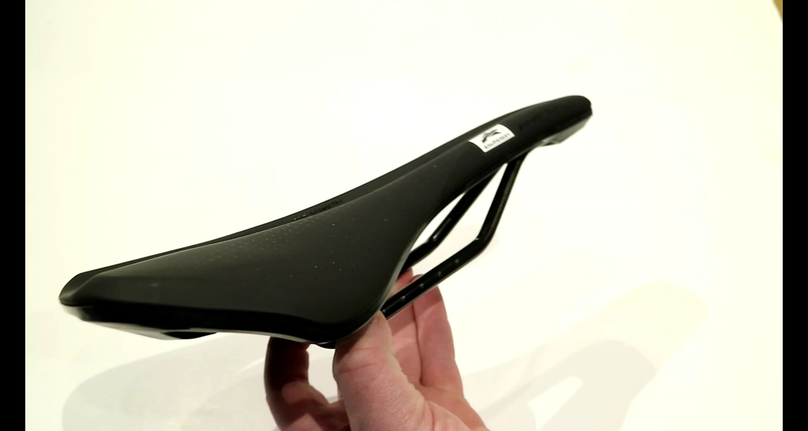 Detailed view of the low-friction panel on the saddle nose