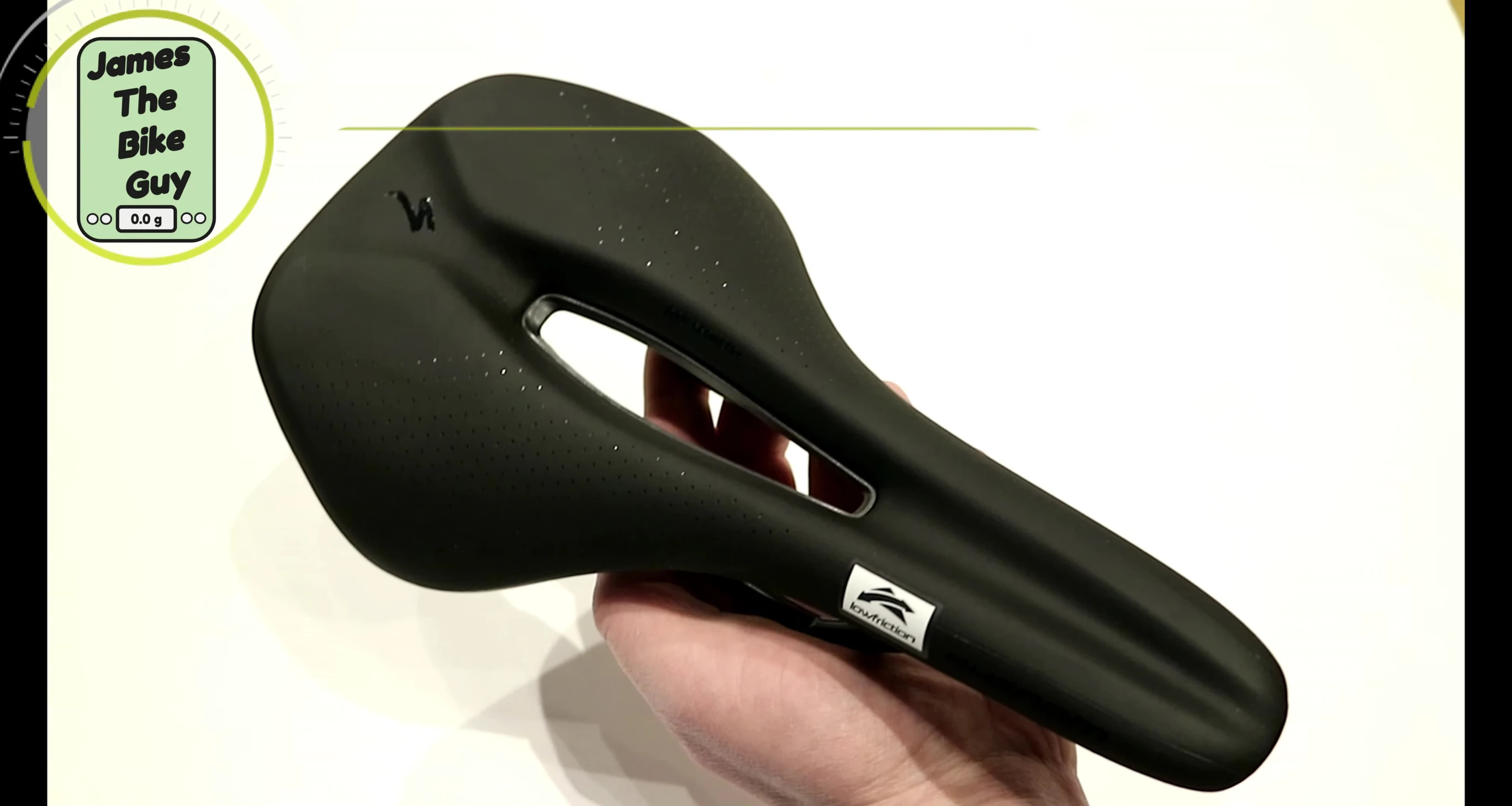 Close-up shot highlighting the saddle's width