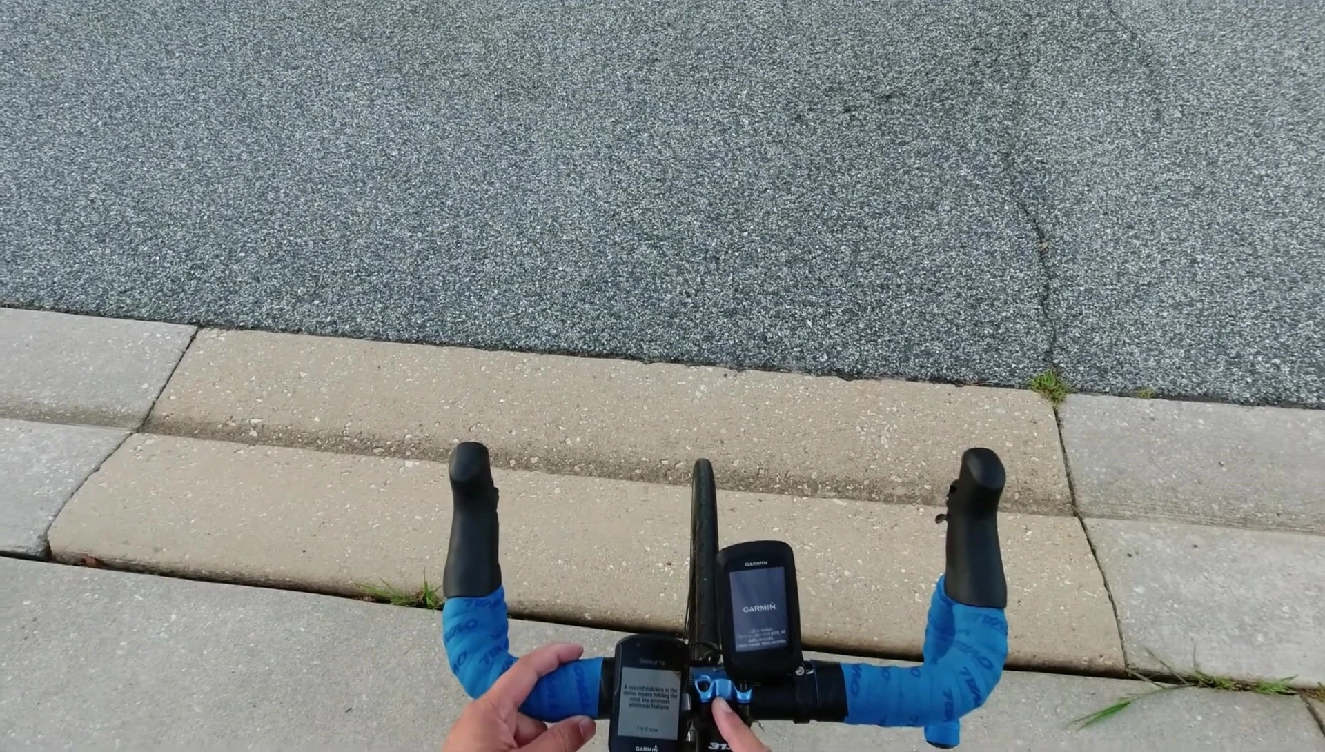 The Garmin Edge 530 mounted on the bike during a test ride.