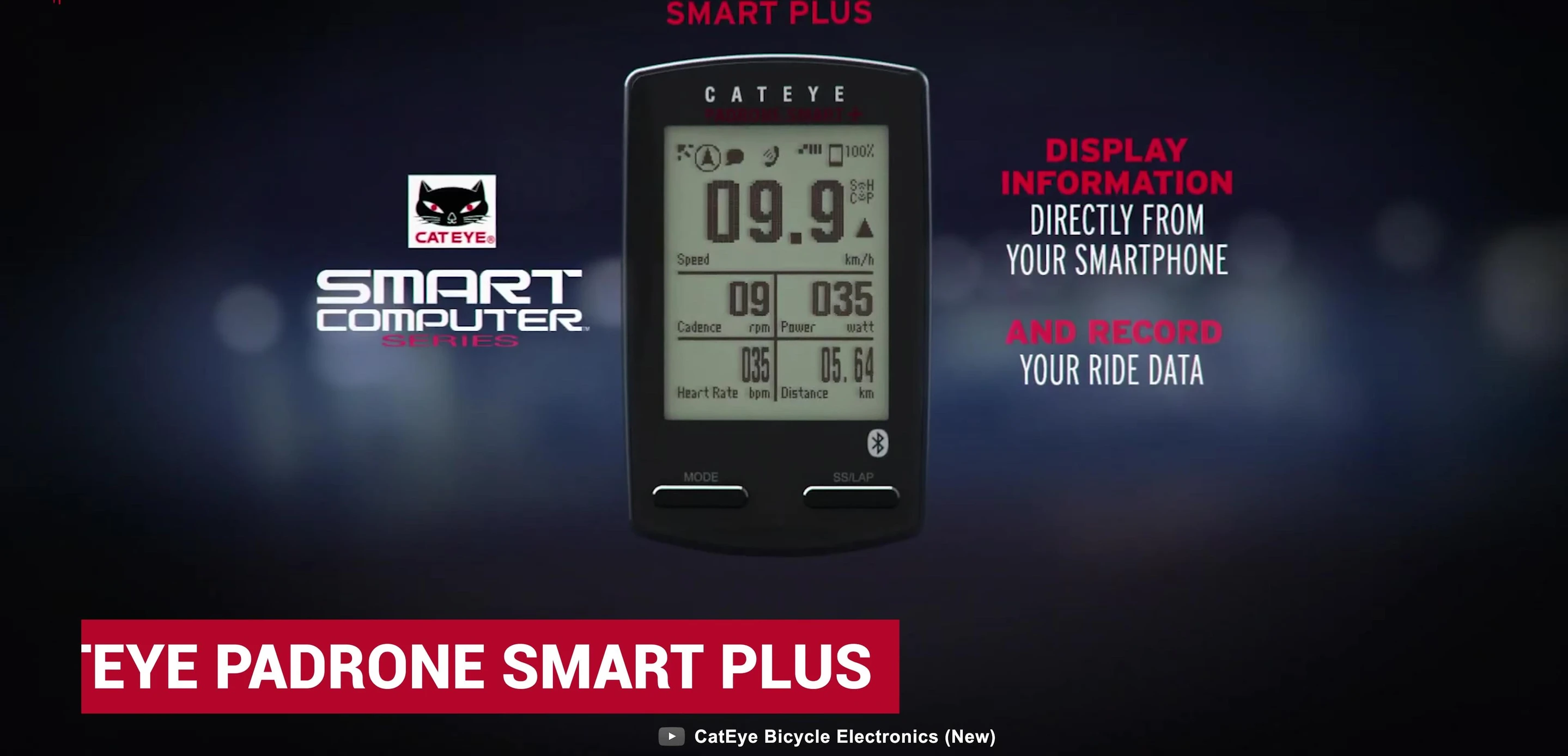 Cateye Padrone Smart Plus displayed on the screen