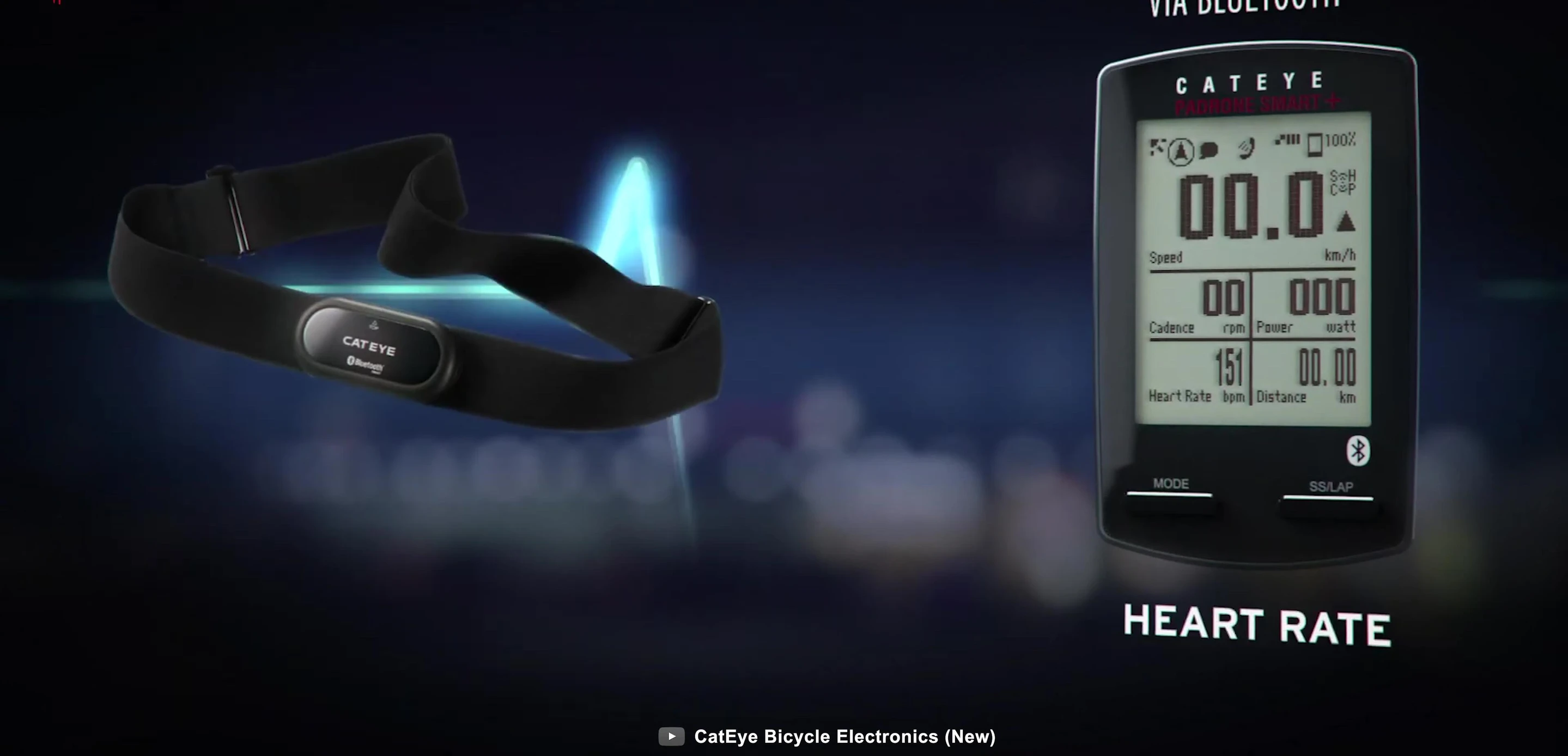 Close-up of the Cateye Padrone Smart Plus displaying various metrics