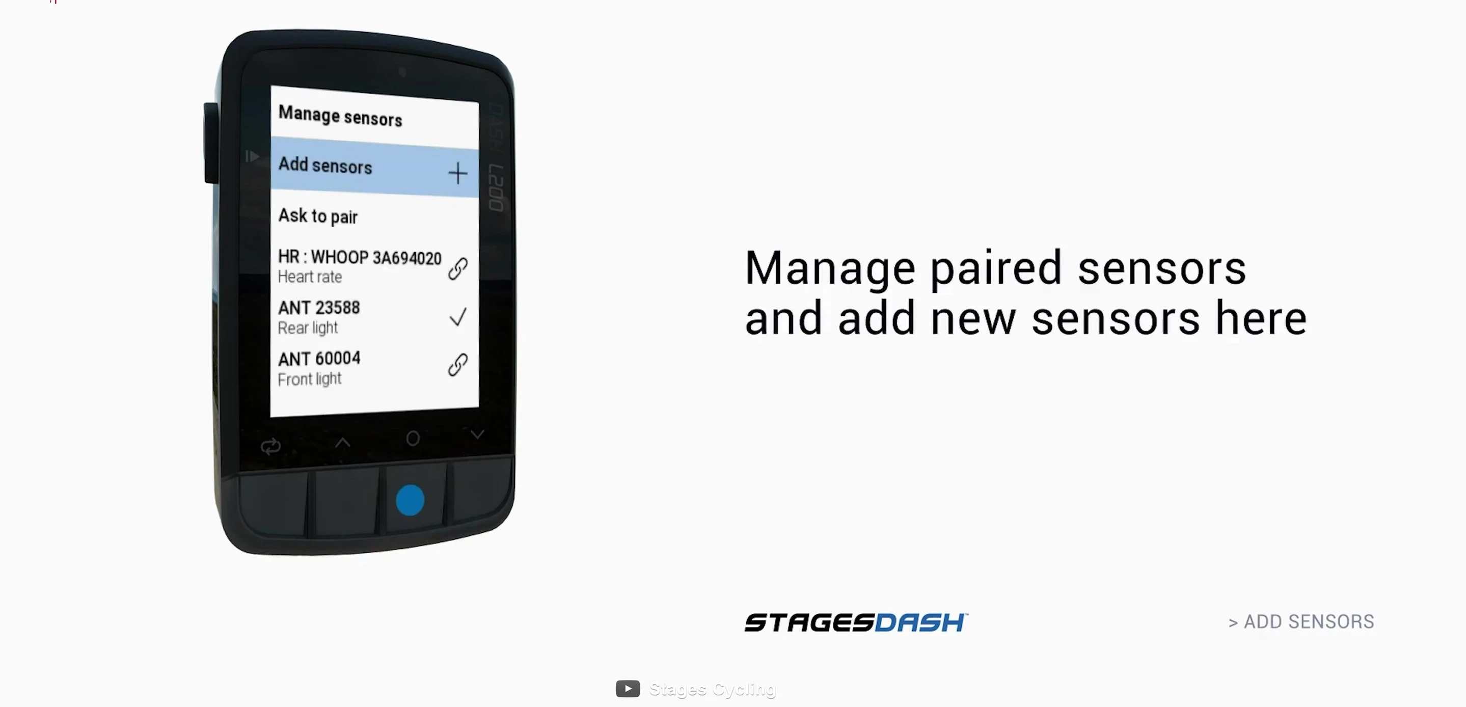 Close-up view of the Dash L200's bright screen