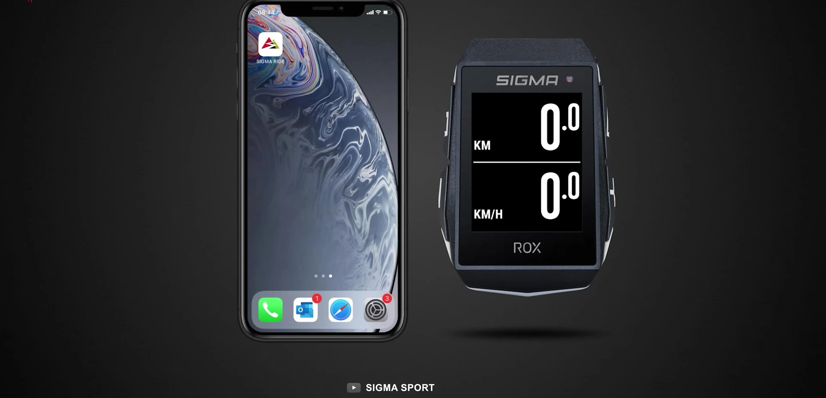 Sigma ROX 11.1 Evo interface displayed on a smartphone