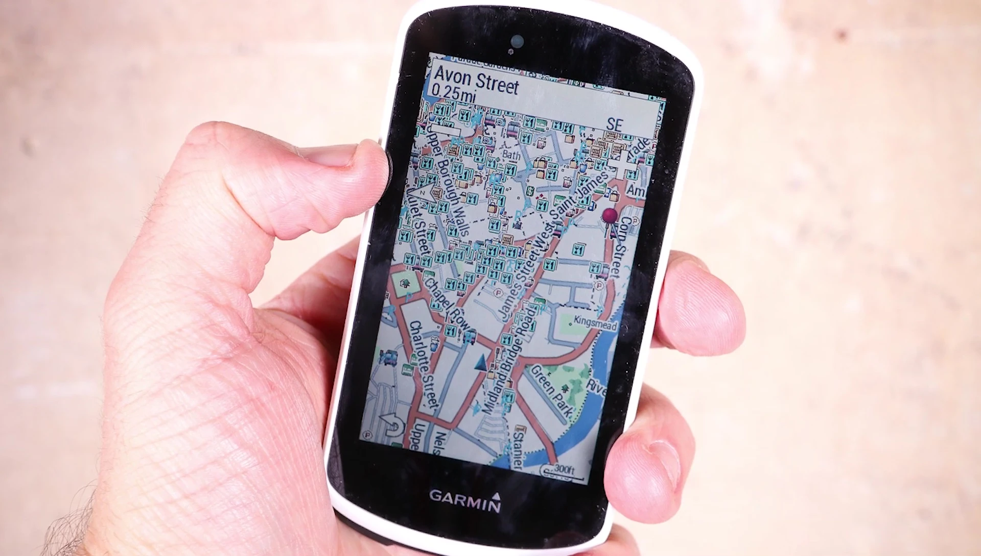 Close-up of the Edge 1030 touchscreen