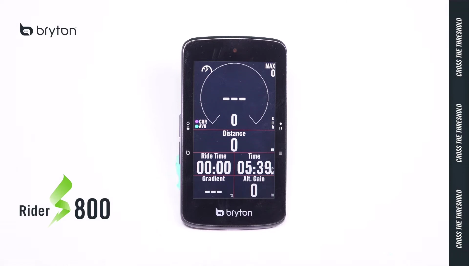 Meter page on the Bryton Rider S800 showing customizable data fields.