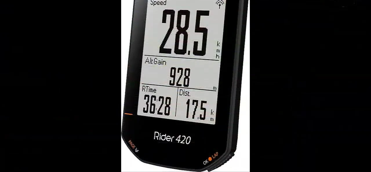 Bryton Rider 420E's display screen