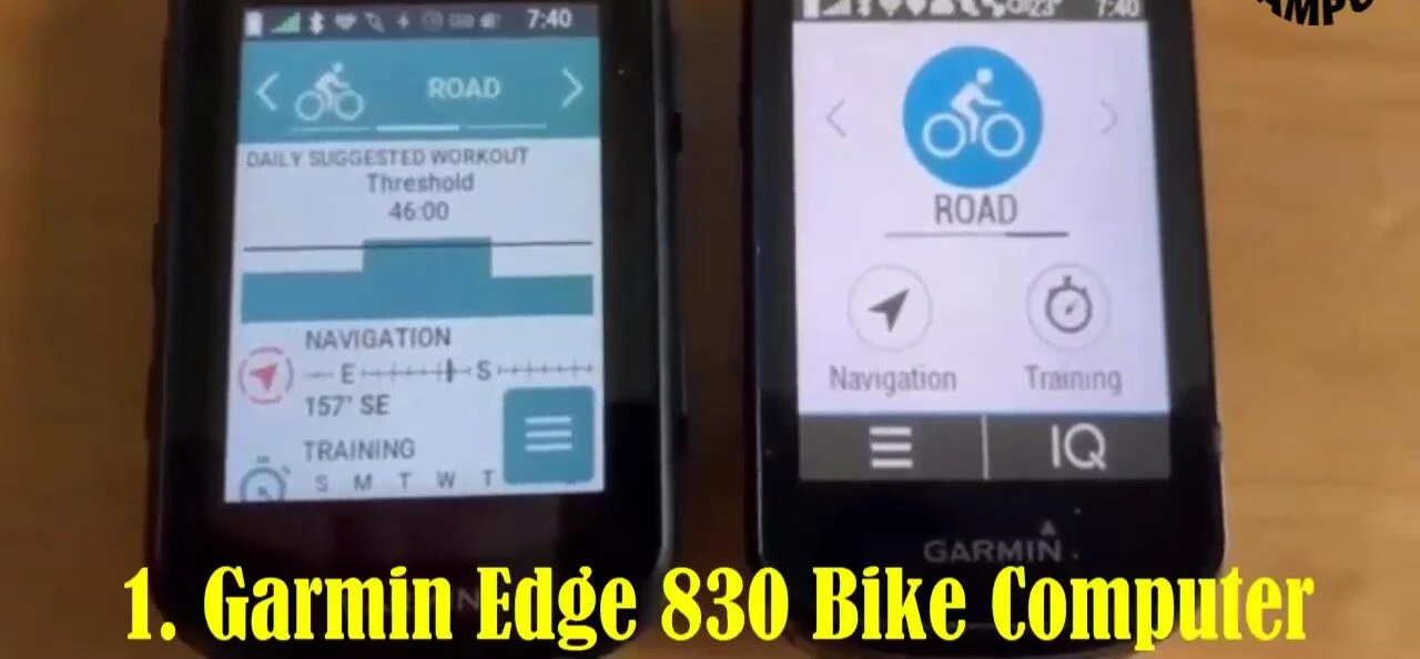 Garmin Edge 830 device shown on screen