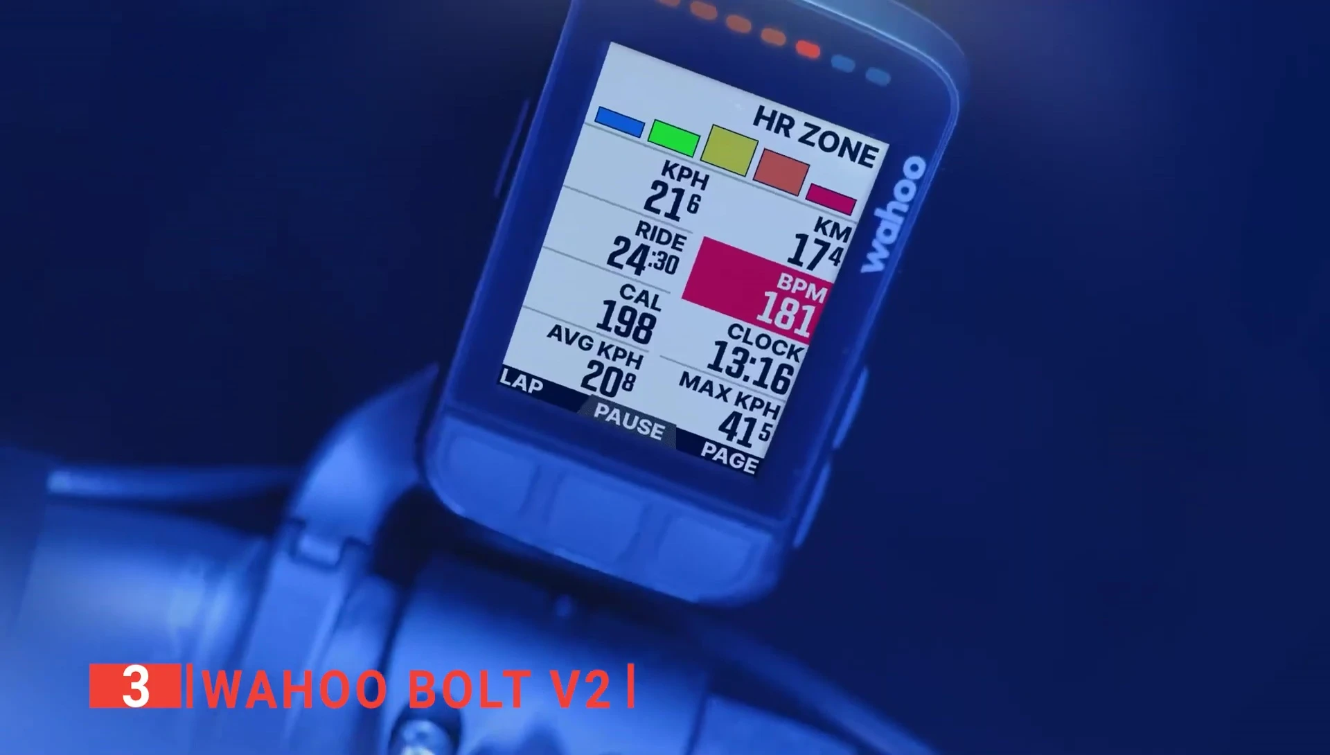 Wahoo Bolt V2 traffic alert feature highlighted