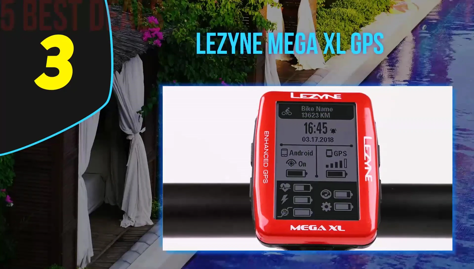 Lezyne Mega XL GPS display showing map data