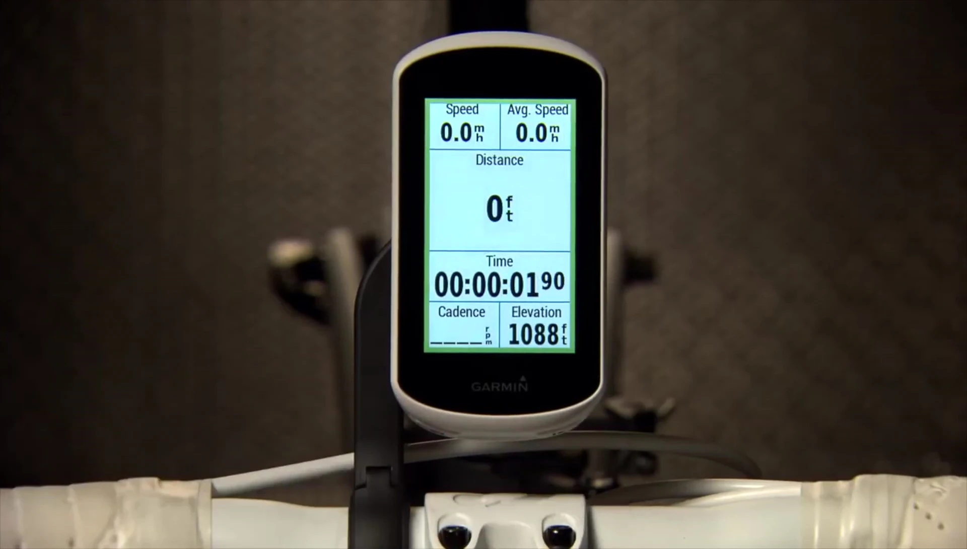 Close-up of Garmin Edge 1030 screen