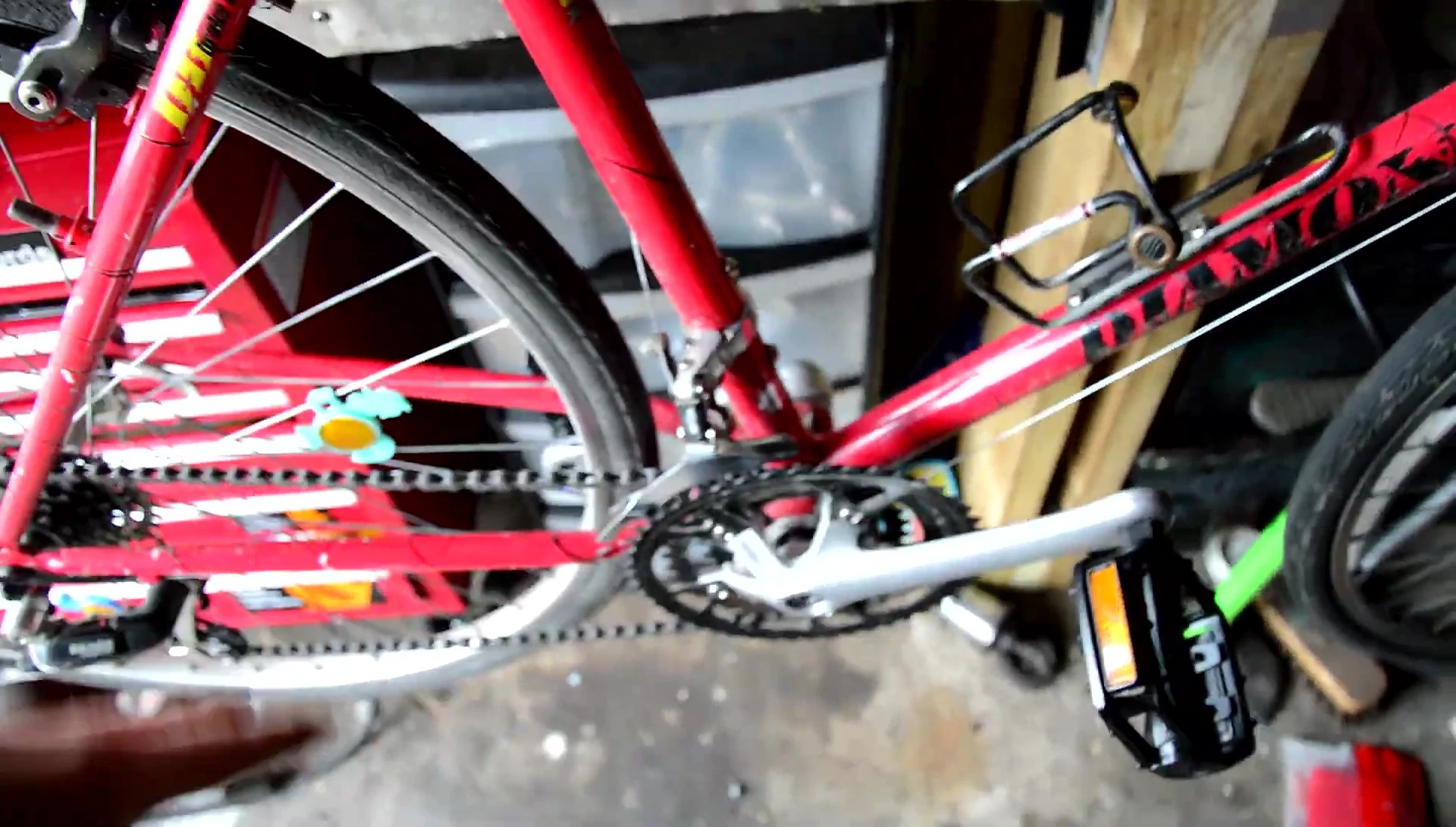 Broken mudguard on the road bike