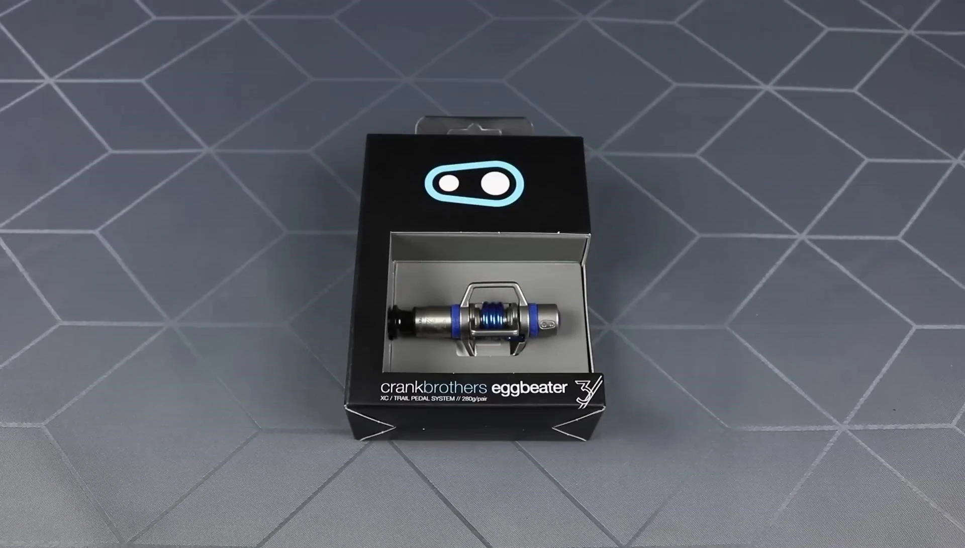The Crankbrothers Eggbeater 3 pedals in their packaging.