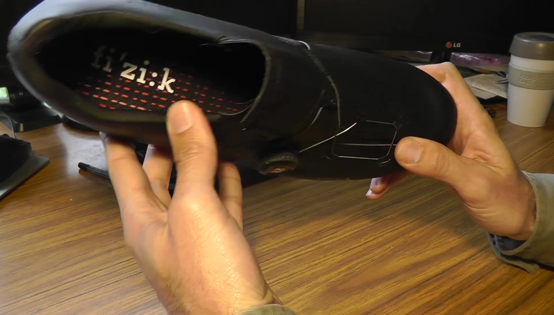 Close-up of the edges of the shoe to show the finish.