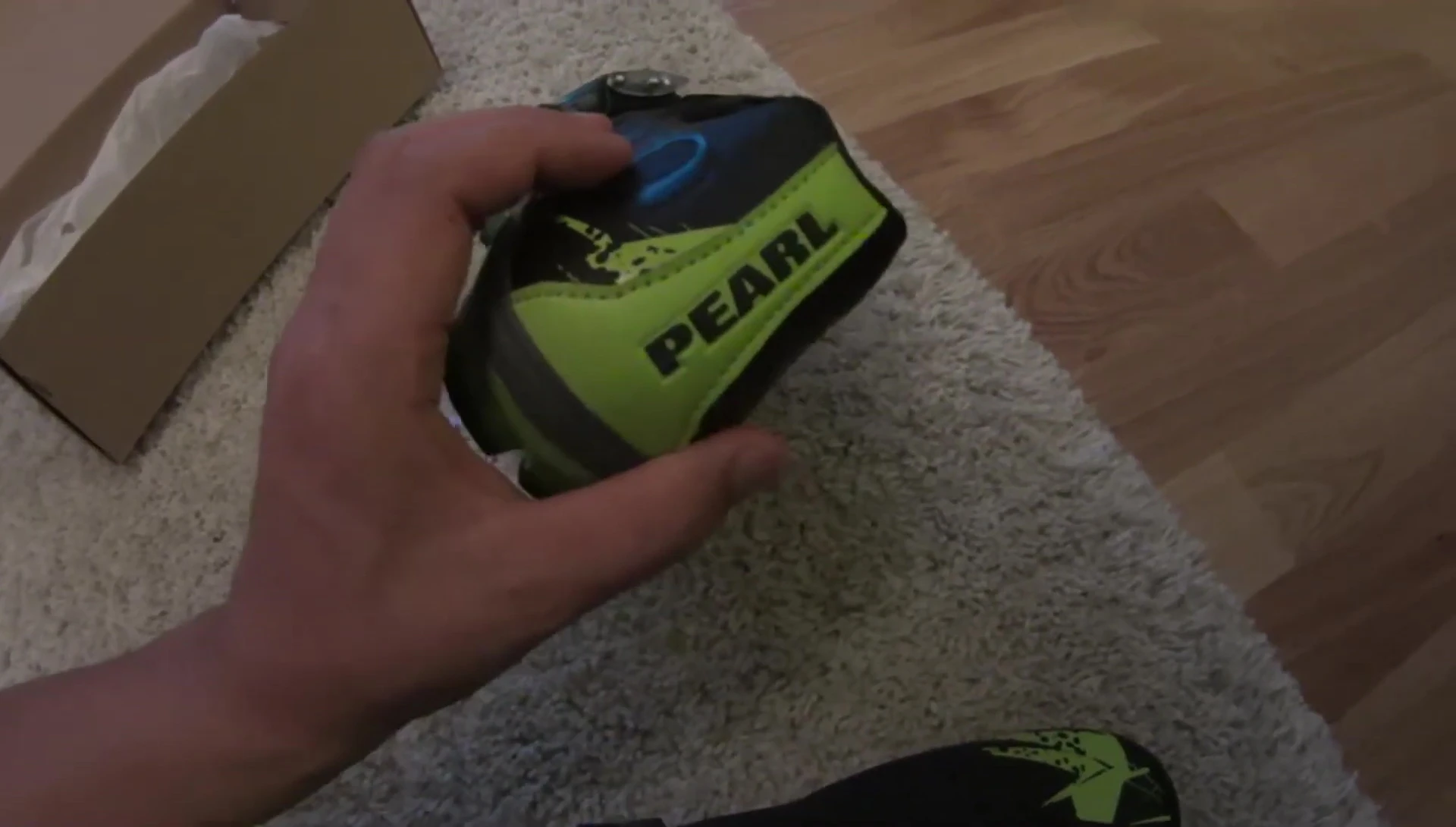 Close-up of the synthetic heel cup material.