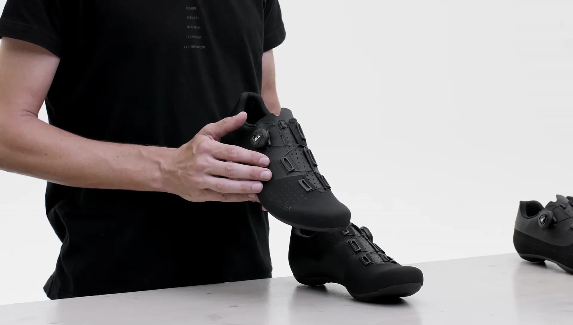 Close-up of the shoe's material