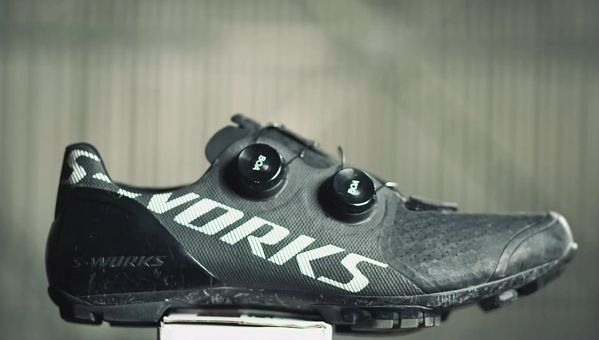 Close-up of Specialized S-Works Recon shoes
