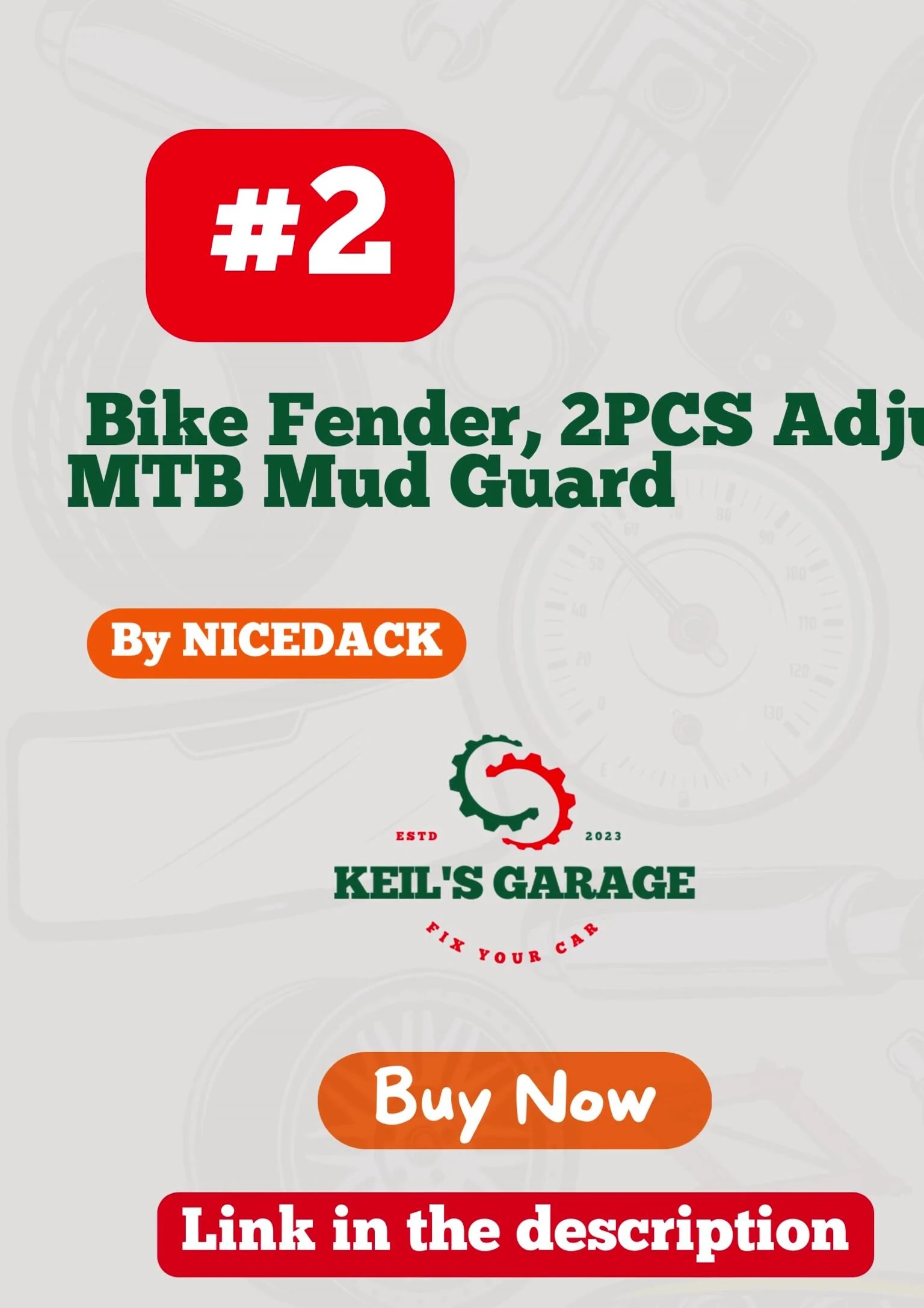 Nice Stack Bike Fender displayed