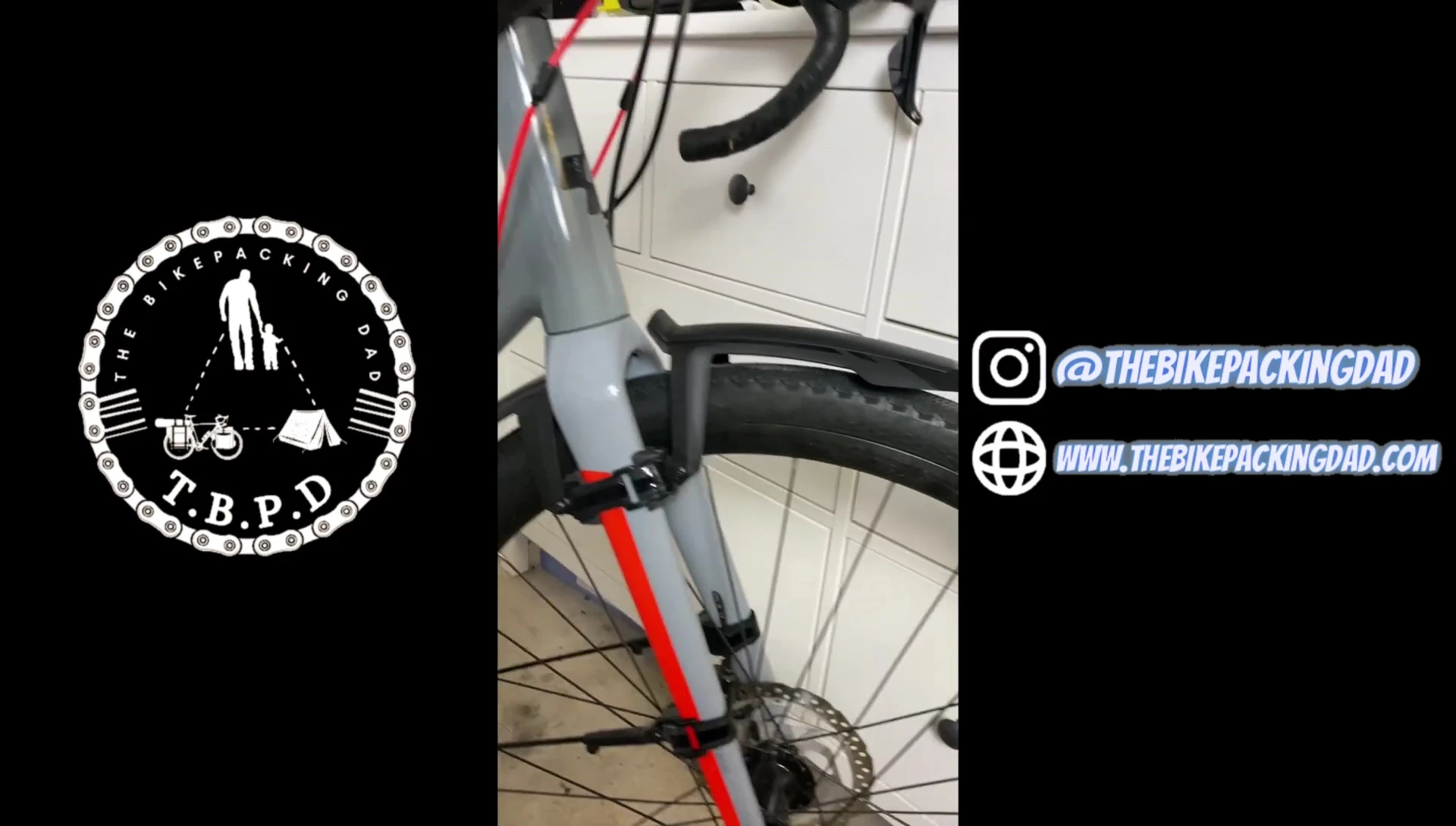 Close-up of front mudguard installation