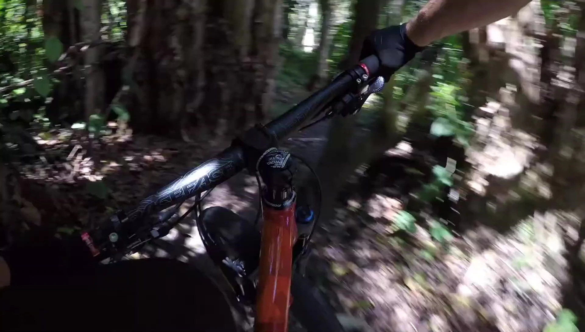 Rider wearing the gloves while mountain biking