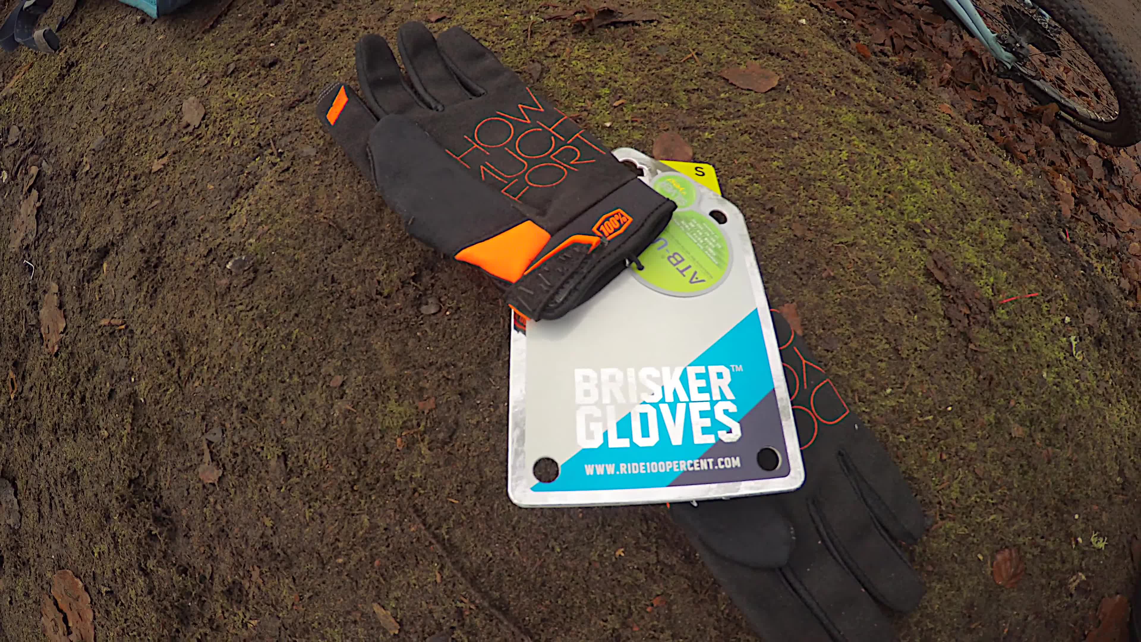 A hand model showing the gloves on.