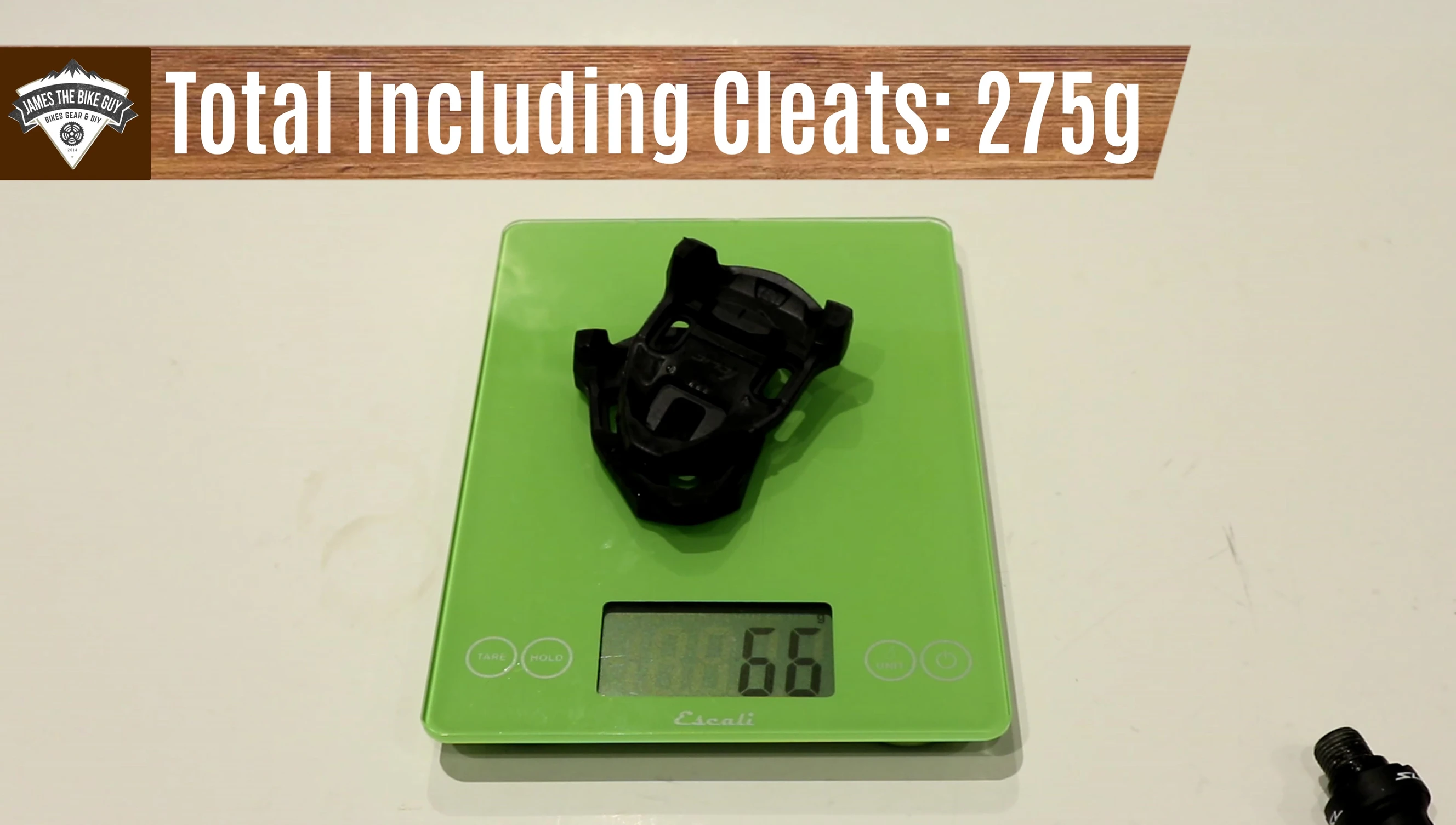 Weight details displayed on-screen