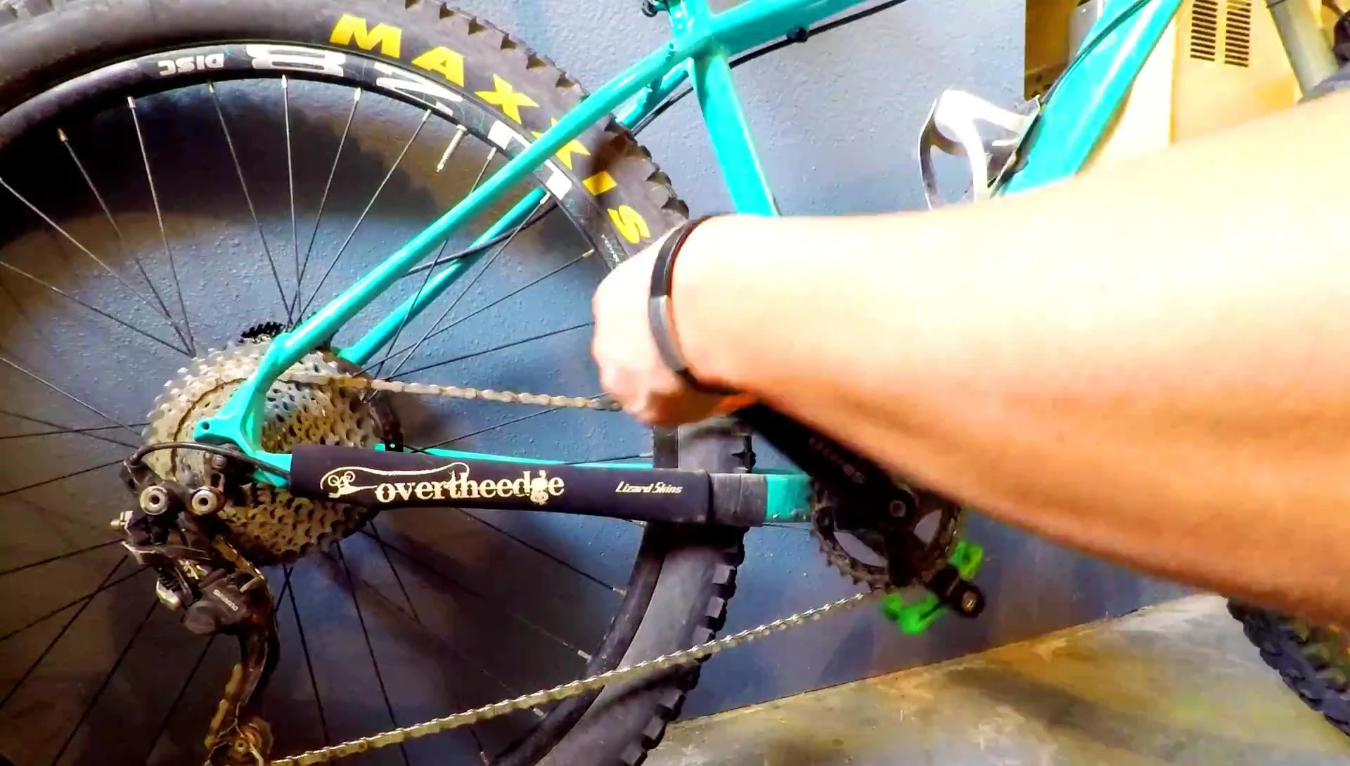 The rider testing both pedals simultaneously