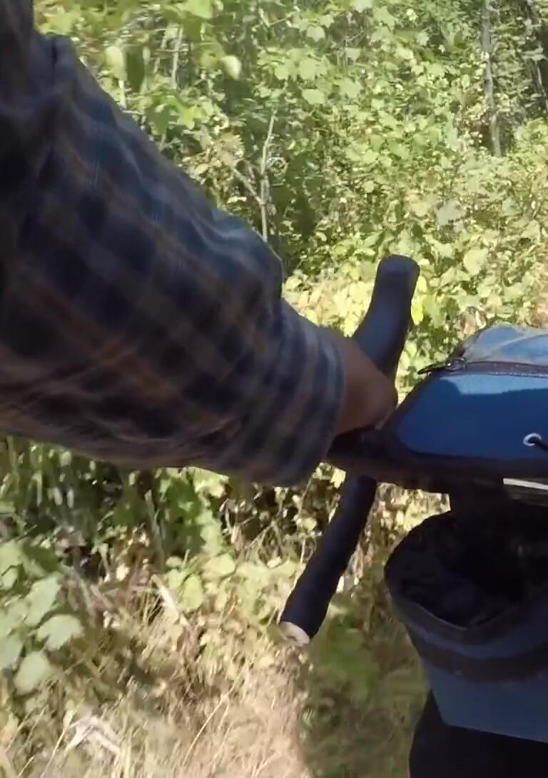 Shot showing the Hermosa panniers packed for a short bike tour