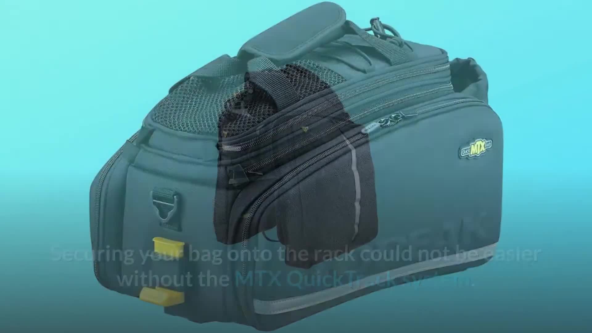 Demonstration of attaching the bag to the MTX QuickTrack rack