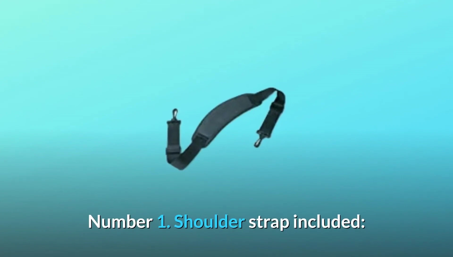 Showcase of the included shoulder strap