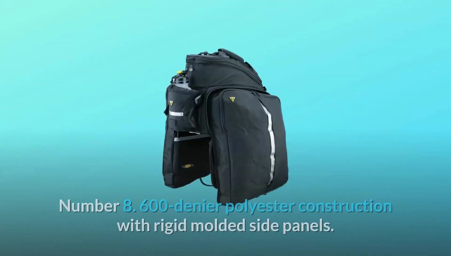Overview of the bag highlighting the rigid panels